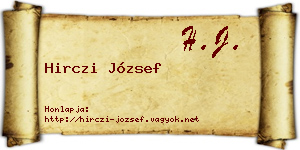Hirczi József névjegykártya