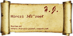 Hirczi József névjegykártya