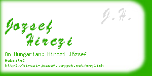 jozsef hirczi business card