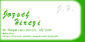 jozsef hirczi business card